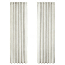 2Pcs Window Panels Semi Sheer Curtain With-i white W127 214