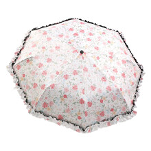 Tissu pongé de couche de parasol de fermoir en dentelle à-Blanc