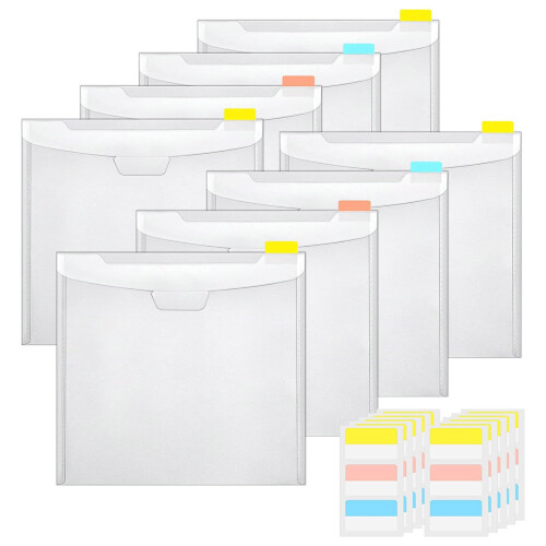 10 Pack Scrapbook Paper Storage Organizer with Buckle and Index Tabs for ColorMatching Design