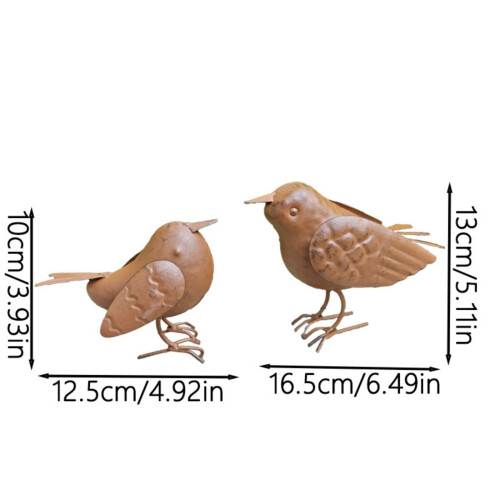 2 Stücke Metall Vogel Outdoor Garten Hof Simulation Tier 2