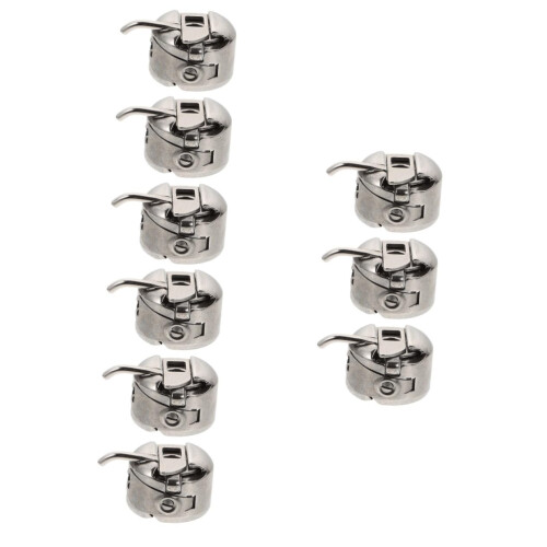 9pcs Sewing Machine Bobbin Case Set, Metal Silver Bobbin Holder, Lightweight Easy Storage