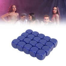 Board Game Dice 16mm Plastic 20pcs Round Corner Blue Teaching Toys for Kids