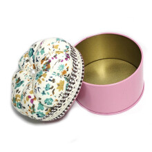 Flower Sewing Pin Cushion with Metal Organizer Box, Durable Compact Storage for Home and Travel