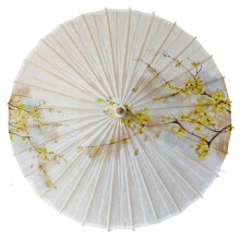 Japanese Paper Umbrella 84cm Tung Oil Waterproof Parasol with Floral Design for Dance and Photography