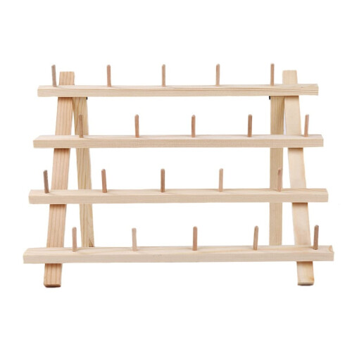 Wooden Thread Spool Holder Organizer for Sewing and Embroidery, Foldable 20Spool Rack