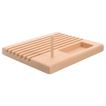 Beech Wood Wooden Thread Holder and Quilting Ruler Rack Dual Storage Organizer for Sewing and Craft Room