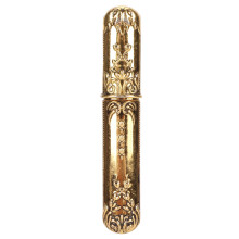 Vintage Needle Case Gold Finish Engraved Zinc Alloy Portable Sewing Kit for Travel and Accessories