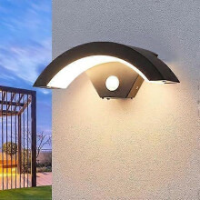 Applique murale extérieure LED avec détecteur de mouvement, 24 W, étanche IP65, compatible avec entrée, terrasse et garage.