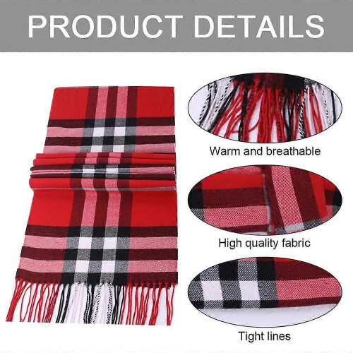 Cachecol xadrez masculino clássico de luxo com toque de cashmere. 2