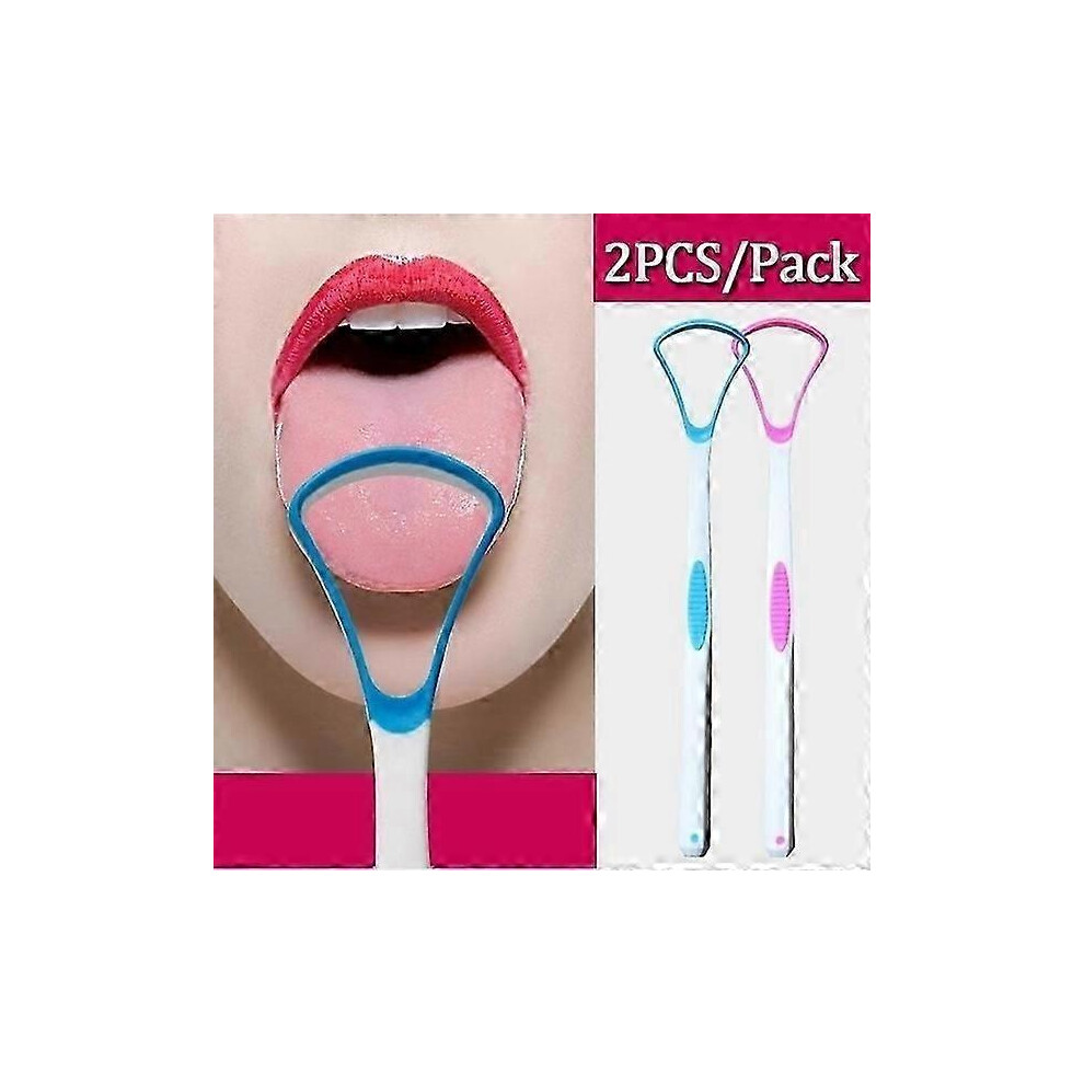 2pcs Tongue Brush Tongue Cleaner Scraper compatible with Oral Care