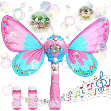 Bubble Machine for Kids | Butterfly Bubbles Wand Blower for Toddlers 1000+ Bubbles per Minute | Gift for Girls Bubble Solution Included