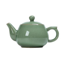 Celadon teapot, jade green porcelain teapot, kungfu tea equipment, tea ceremony, 4 optional color, plum green (hack pieces))