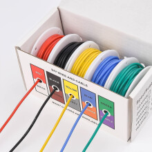 18 Awg Stranded Wire 18 Gauge Tinned Copper Wire Flexible Silicone Electrical Connection Wire Kit Outer Diameter: 2.3mm, 5 Colors, 16.4ft/5m Each, Diy