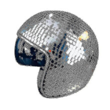 1 Piece Disco Ball Helmet With Retractable Visor For Nightclub Cool Props (silver)