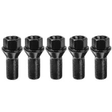 Black M14 X 1.25 Wheel Locking Lug 5pcs for BMW X3 X5 E70 E71 F20 F25
