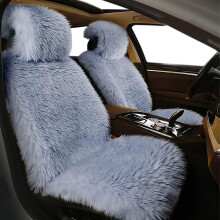Sheepskin Seat Covers, Sleek Design Authentic Australian Full Size Car Seat Pad Soft Long Wool Warm Seat Cushion Cover Winter Protector - Universal Fi