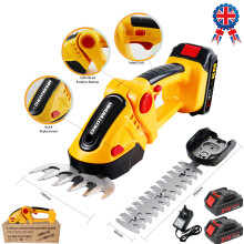 2in1 Grass Shear Shrub Branch Cutter 21V Cordless Hedge Trimmer W/ 2 Batteries