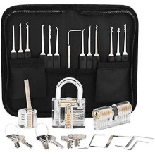 Multifunctionele gereedschapset voor slotreparatie, professionele lockpickingset (zwart)