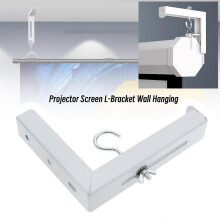 Conjunto de 2 suportes em L para cortina de projetor, com extensão ajustável.