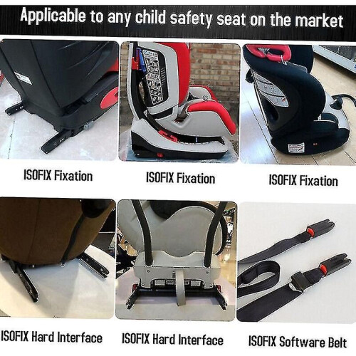 Kit de ancoragem universal para cadeirinha infantil Bebetter, compatível com conector de cinto Isofix, preto. 2