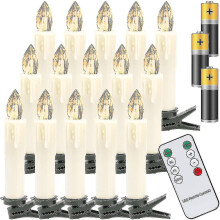 40x Led Christmas Candles, Wireless White Hot Christmas Tree Candles, With Remote Control And Batter