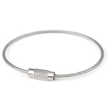 10pcs Stainless Steel Wire Key Chain,cable Rope Key Ring Loops With Screw Lock