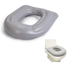Almofada inflável para assento sanitário com ventosas, compatível com assentos sanitários alongados padrão, para banheiro.