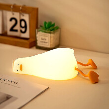 Siliconen eendje LED-nachtlampje, USB-oplaadbare touch-nachtlamp voor naast het bed