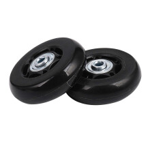 2er-Set Ersatzräder für Koffer, Achsen, Gummi, Deluxe-Reparatur, Außendurchmesser 64 mm, neu