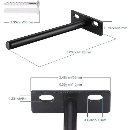 4pcs Floating Shelf Bracket, Metal Invisible Shelf Bracket, Heavy Duty Hidden Shelf Bracket,10mm 1