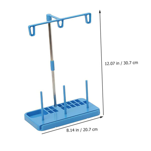 Sewing Machine Thread Stand Universal 3 Spool Holder with Stable Feeding Detachable Sky Blue Organizer 2