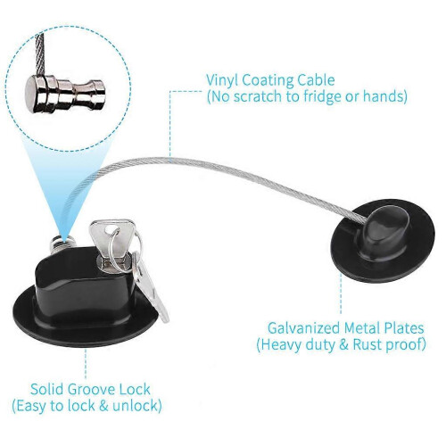 Refrigerator Lock Fridge Lock with keys Freezer Lock with Strong Adhesives 2
