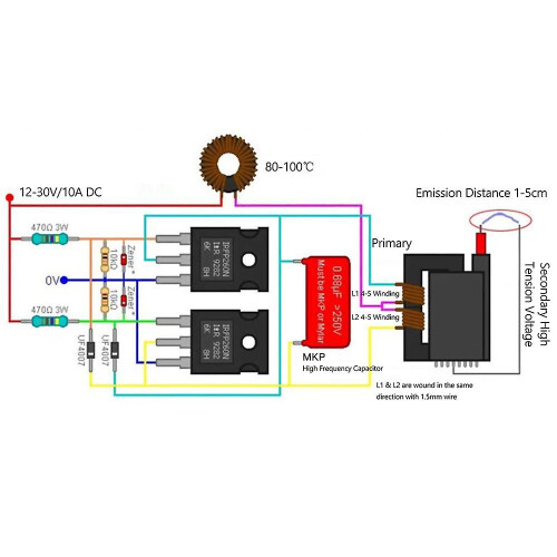 DC12-30V ZVS Coil Flyback Driver Kit for SGTC Marx Generator 1