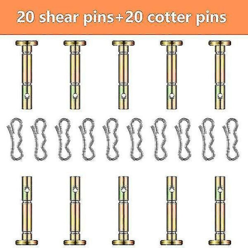 Pacote com 20 pinos de cisalhamento e pinos de chaveta para soprador de neve 738-04124a e 714-04040, 0,55*1,63 polegadas [xc] 2