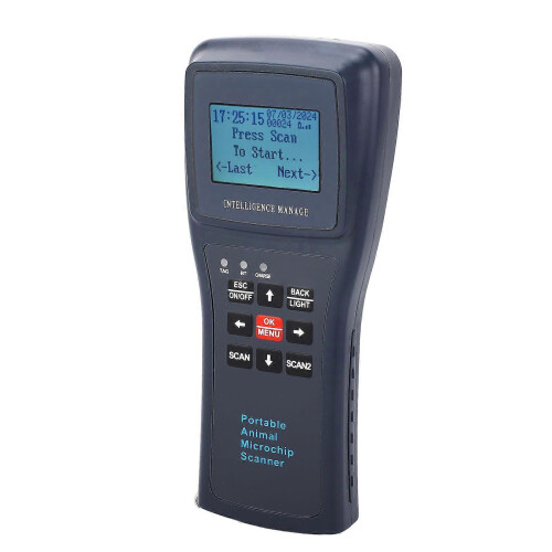 Pet Scanner Handheld Low Frequency 60000 Records High Accuracy Microchip Reader for Animal Ear Tag 1