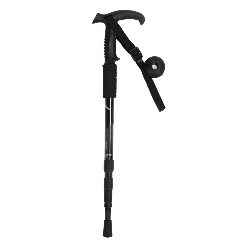 Telescopic Walking Stick - Adjustable Black Alloy