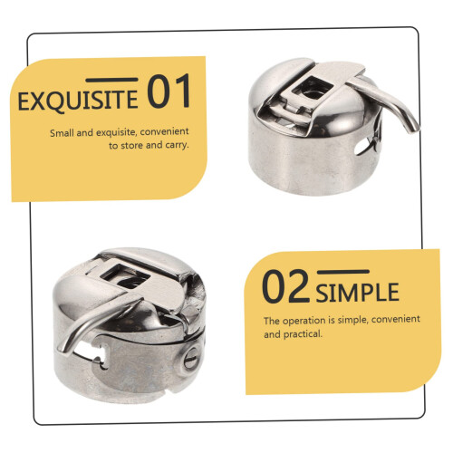 3Pcs Durable Metal Sewing Machine Bobbin Case Set Quick Thread Swap Easy Fit Silver 1