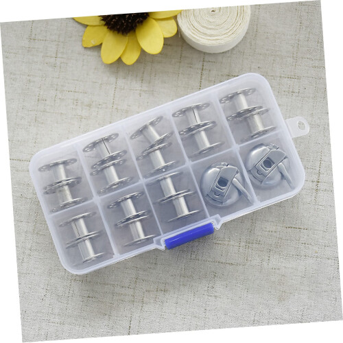 3Pcs Durable Metal Sewing Machine Bobbin Case Set Quick Thread Swap Easy Fit Silver 2