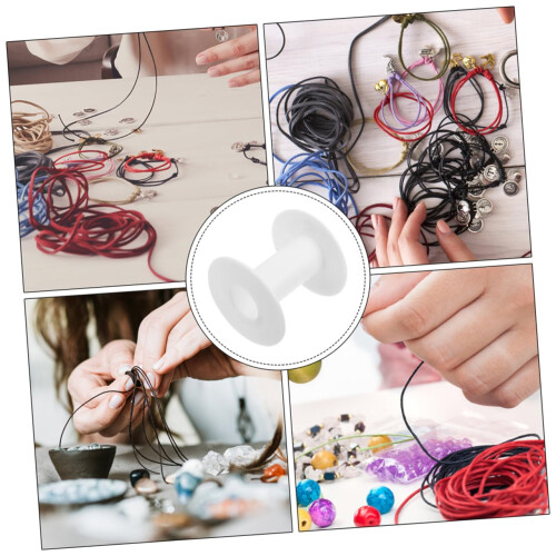 5 Pcs Plastic Thread Bobbin Holder Set for Sewing and Embroidery, Tangle White Organizer 2
