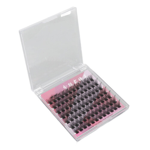 84 Clusters 14mm D Curly Black Eyelashes 3ml Glue