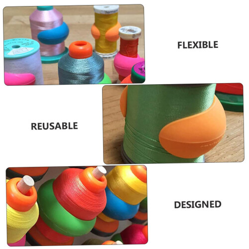 20pcs Reusable Silicone Bobbin Clips and Thread Spool Holders for Sewing Machines, Tangle Organizer 1