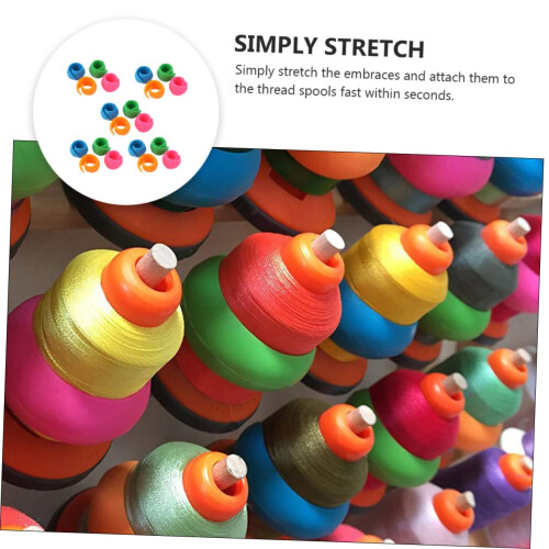 20pcs Reusable Silicone Bobbin Clips and Thread Spool Holders for Sewing Machines, Tangle Organizer 2