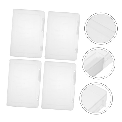 4 Pack A5 Document Storage Box Set Plastic File Organizer with Secure Lids for Office School Home 2