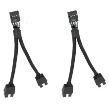 Computer Motherboard USB 2.0 9Pin to Dual 9 Pin Extension Cable Black