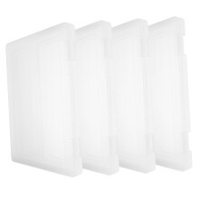 4Piece A4 Document Storage Box Set with Dustproof Lids, Stackable WearResistant Plastic File Organizer for Home and Office