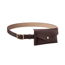 PU Leather Belt Bag for Women Coffee Brown Fanny Pack Adjustable Waist Fit Hands Compact Design