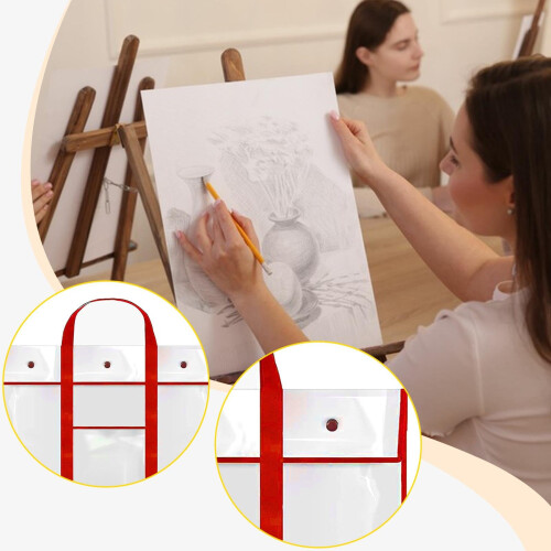 Red Art Portfolio Carrying Case for Artists with ColorCoded Organization and Quick Item Identification 1