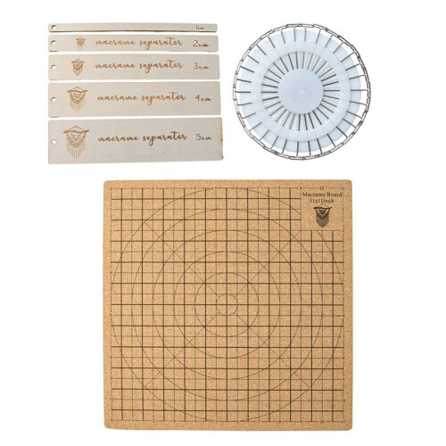 Macrame Board with Pins,Double Side Macrame Project Board with Grids,12in Handmade Braiding Board with Instructions