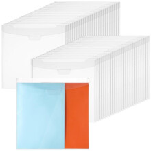 50 Pack Clear Scrapbook Paper Storage Organizers With Secure Buckle Closure for Photos and Vinyl