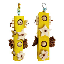 2PCS Wood Bird Chew Wooden Block Stick Toy For Pet-Yellow